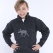 Detský sveter NORWOOL zo 100% vlny - tmavý