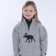 Detský sveter NORWOOL zo 100% vlny - sivý