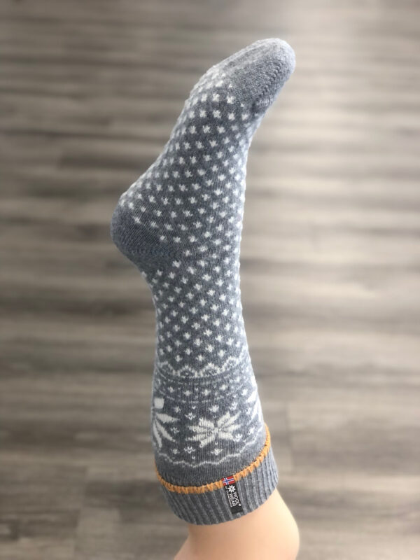 Ponožky zo 70% jahňacej vlny sivá/žltá