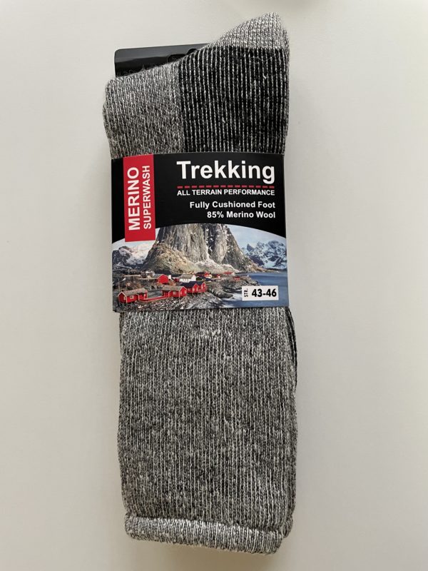 Ponožky z 85% merino vlny Trekking modrá/šedá